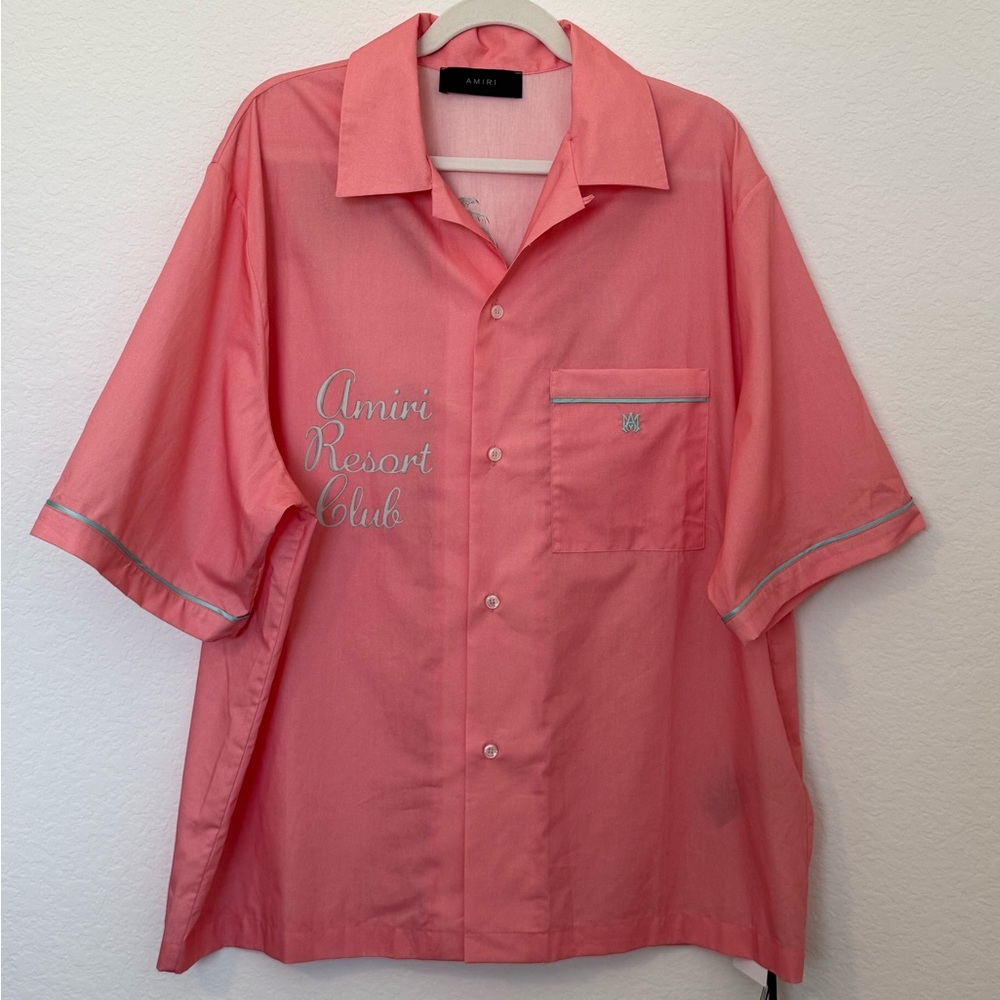 Mens AMIRI Pink Casual Button Down Shirt Relaxed Fit